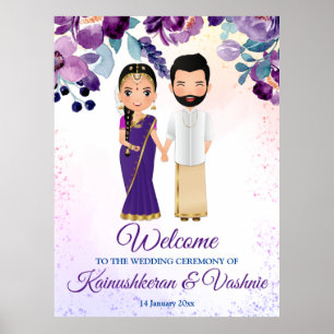 South Indian wedding Tamil Telugu purple blue Poster