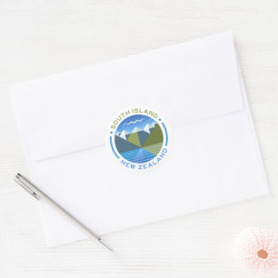 SOUTH ISLAND NEW ZEALAND CLASSIC ROUND STICKER