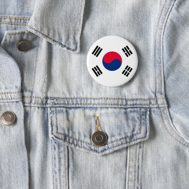 South Korea 6 Cm Round Badge (In Situ)