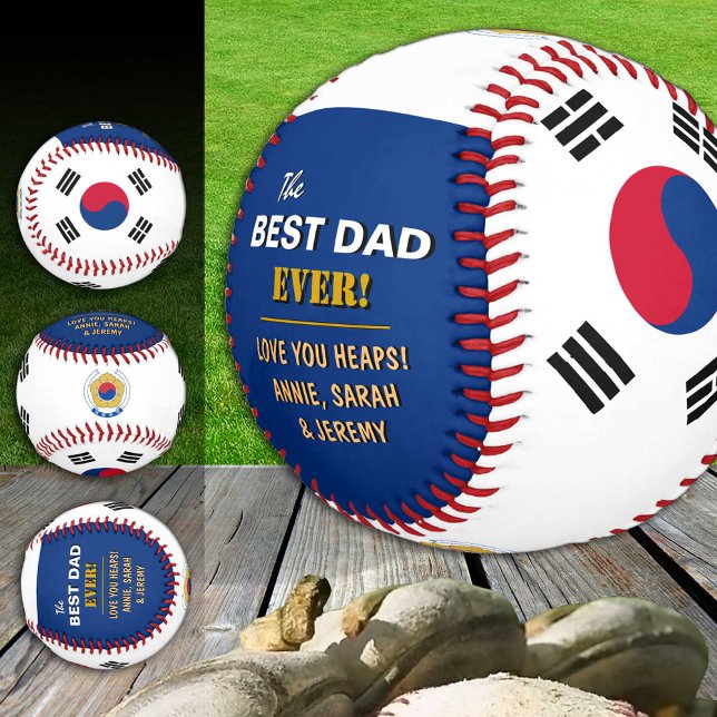 South Korea Best Dad, patriotic, Korean Flag Baseball (Creator Uploaded)
