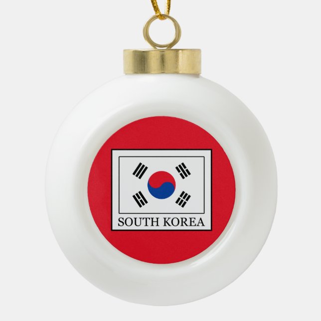 South Korea Ceramic Ball Christmas Ornament (Front)