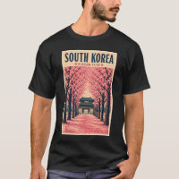 South Korea Cherry Blossom Illustration Travel Art