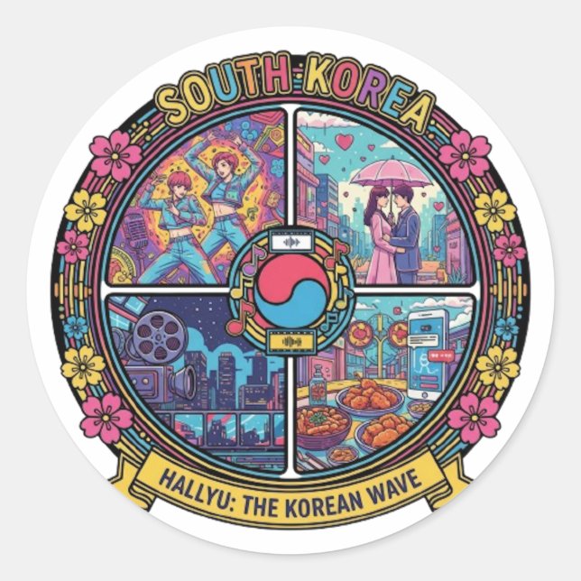 SOUTH KOREA CLASSIC ROUND STICKER (Front)