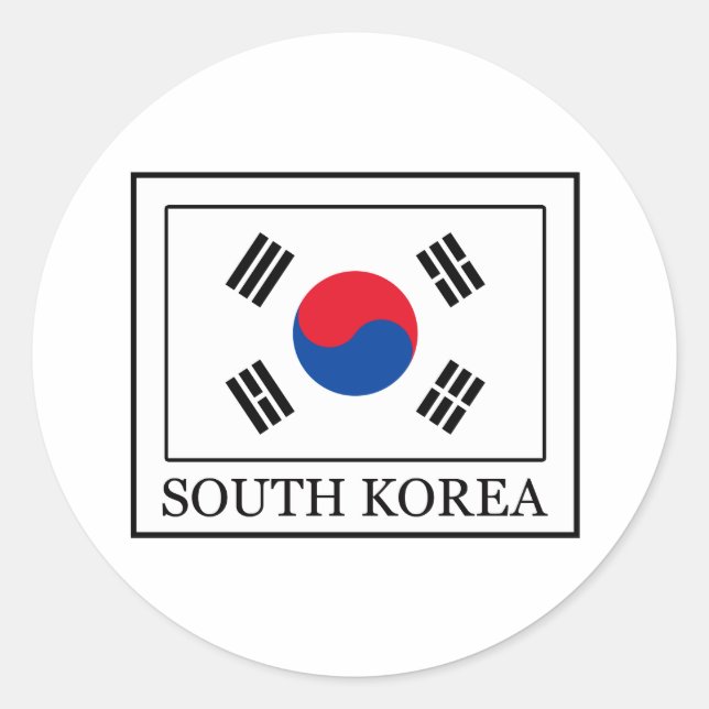 South Korea Classic Round Sticker (Front)