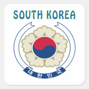 SOUTH KOREA Coat Of Arms Square Sticker