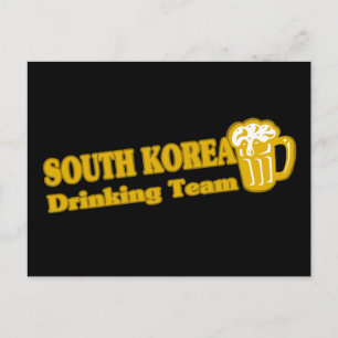 South Korea Drinking Team Postcard