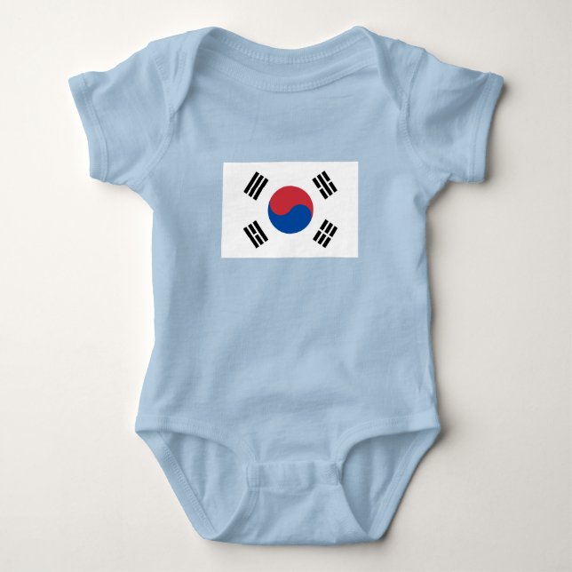 South Korea Flag Baby Bodysuit (Front)