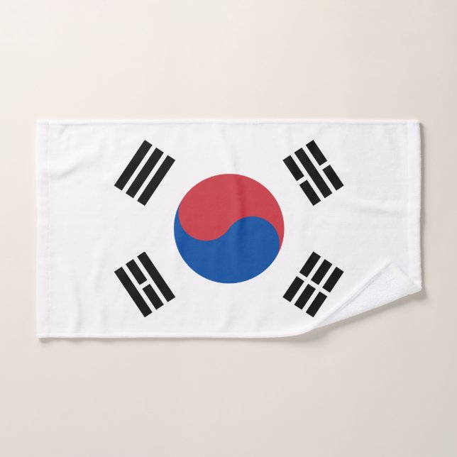 South Korea Flag Bath Towel Set (Hand Towel)