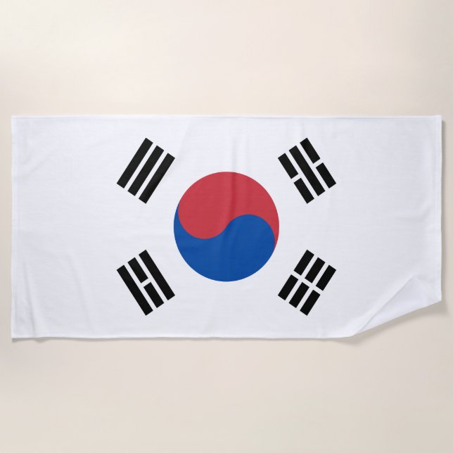 South Korea Flag Beach Towel (Front)