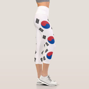 South Korea Flag Capri Leggings