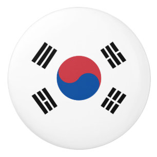 South Korea Flag Ceramic Knob