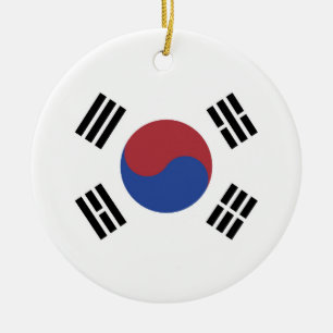 South Korea flag Ceramic Tree Decoration