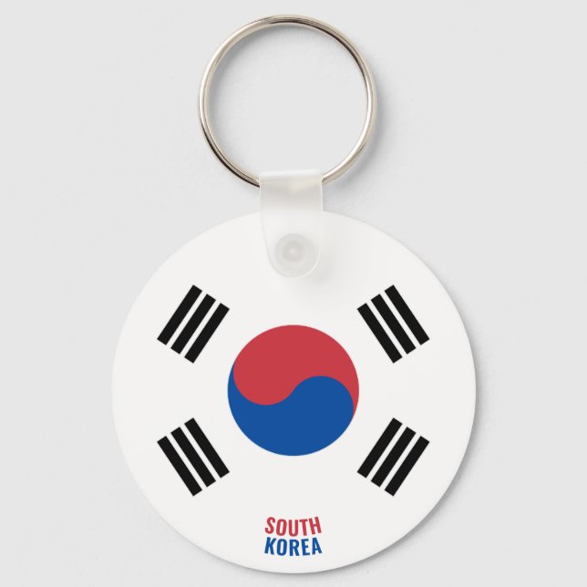 South Korea Flag Charming Patriotic Key Ring (Front)
