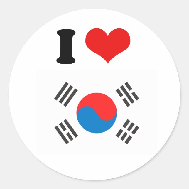 South Korea Flag Classic Round Sticker (Front)