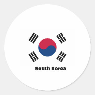 South Korea Flag Classic Round Sticker