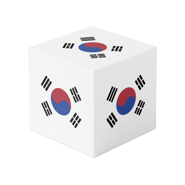 South Korea flag Cube (Front Angled)