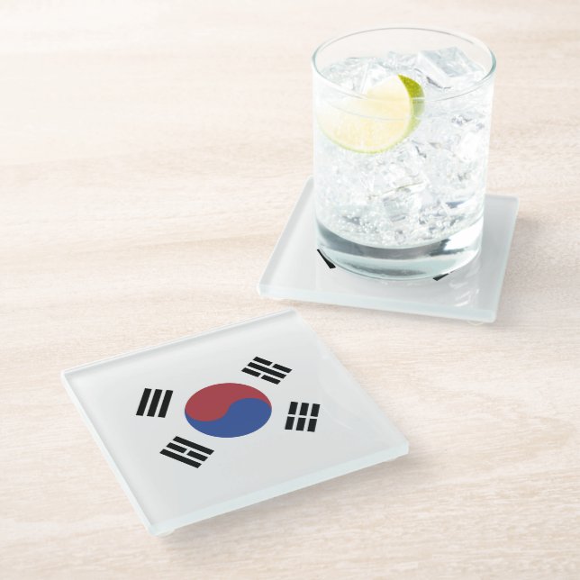 South Korea flag Glass Coaster (Angled)