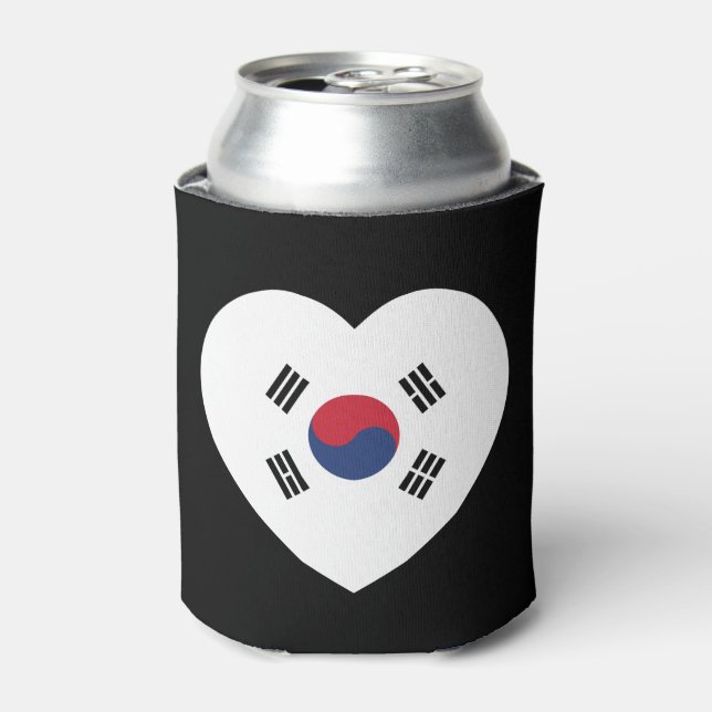 South Korea Flag Heart Can Cooler (Can Front)