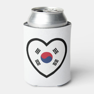 South Korea Flag Heart Can Cooler