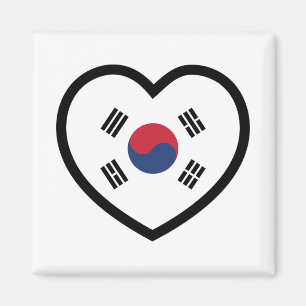 South Korea Flag Heart Magnet