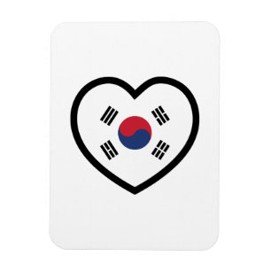 South Korea Flag Heart Magnet