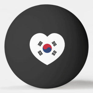 South Korea Flag Heart Ping Pong Ball