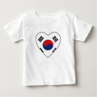 South Korea Flag Heart T-Shirt