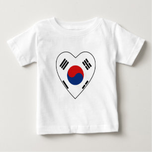 South Korea Flag Heart T-Shirt