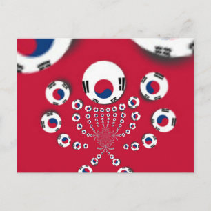 South Korea Flag Kaleidoscope Art Print Postcard