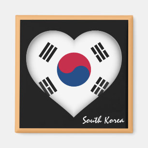 South Korea flag & Korean Heart holiday /sports Magnet