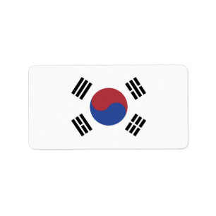 South Korea flag Label