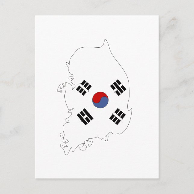 South Korea flag map Postcard (Front)