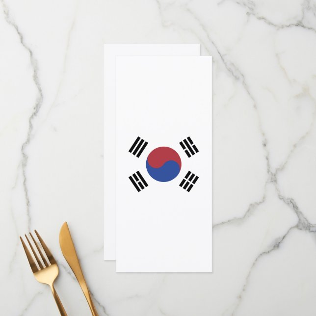 South Korea flag Menu (Front/Back In Situ)