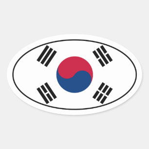 South Korea Flag Oval Sticker