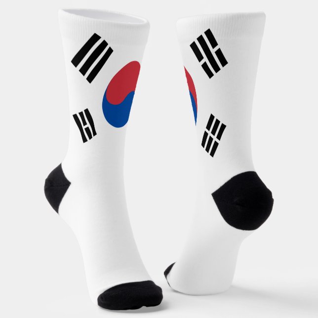 South Korea Flag Patriotic Korean National Pride Socks (Angled)