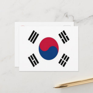 South Korea - Flag - Postcard