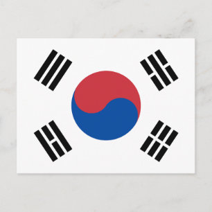 South Korea Flag Postcard