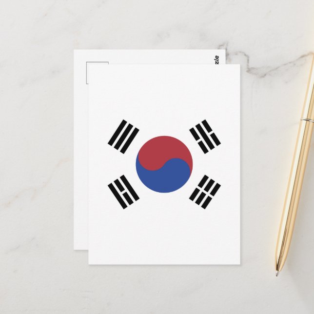 South Korea flag Postcard (Front/Back In Situ)