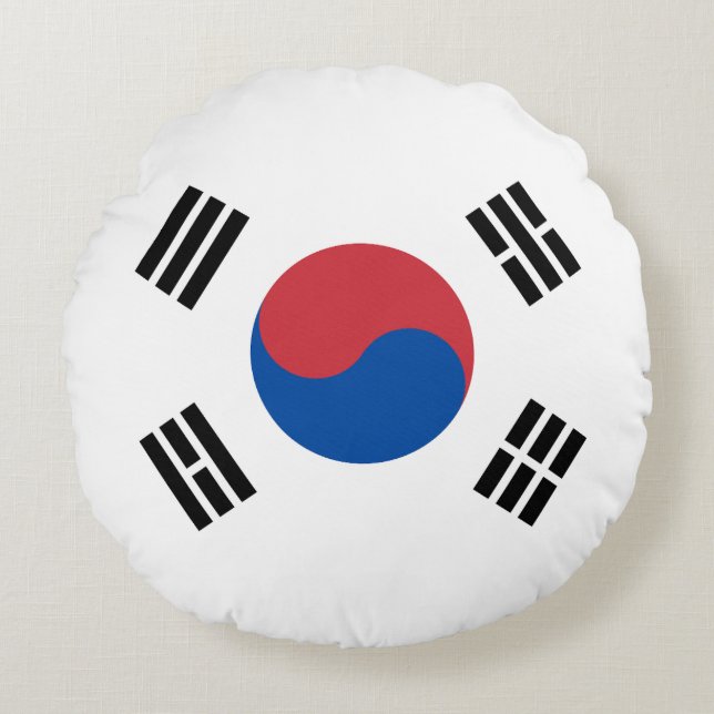 South Korea Flag Round Cushion (Front)