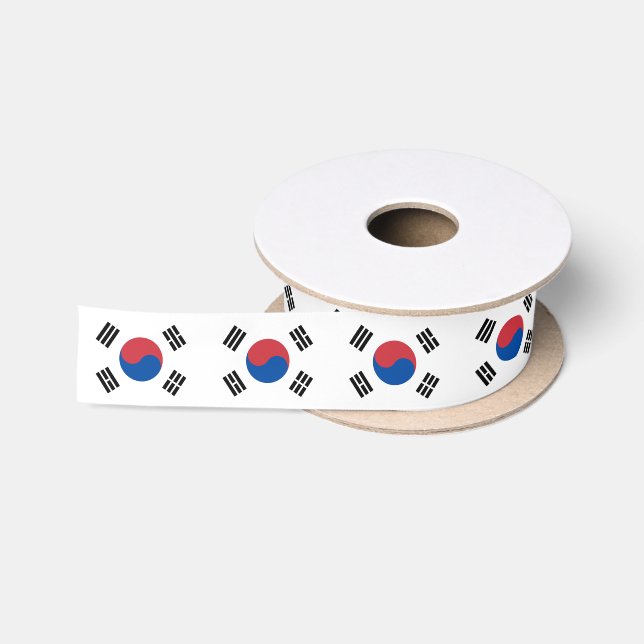 South Korea Flag Satin Ribbon (Spool)
