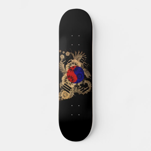 South Korea Flag Skateboard (Front)