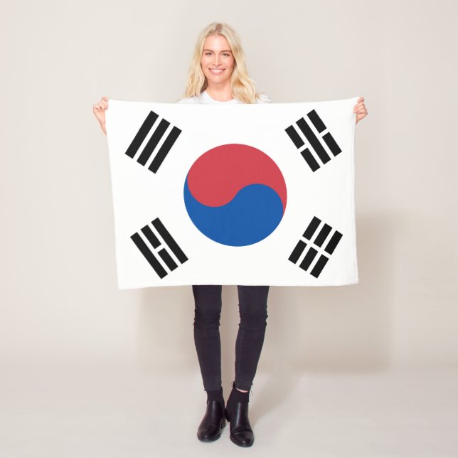 South Korea Flag South Korean Patriotic Fleece Blanket (In Situ)