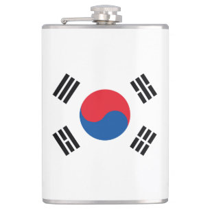 South Korea Flag Stainless Hip Flask