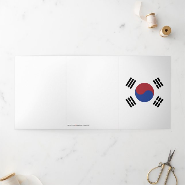 South Korea flag Tri-Fold Card (Outside)