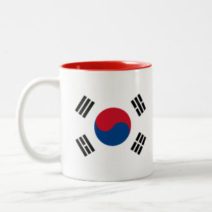 South Korea Flag Two-Tone Coffee Mug
