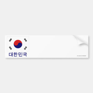 South Korea Flag with Name in Korean Bumper Sticker
