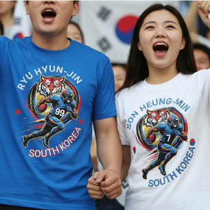 South Korea Football Tiger Athlete Dynamic Graphic T-Shirt