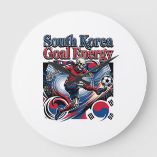 South Korea Goal Energy Skeleton Striker Nations B Large Clock