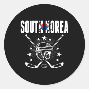 South Korea Ice Hockey Fans Jersey Korean Flag Puc Classic Round Sticker