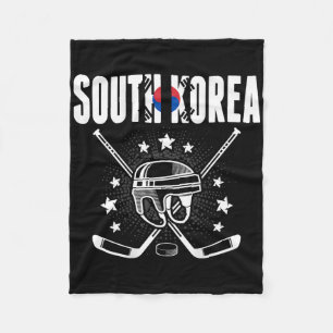 South Korea Ice Hockey Fans Jersey Korean Flag Puc Fleece Blanket